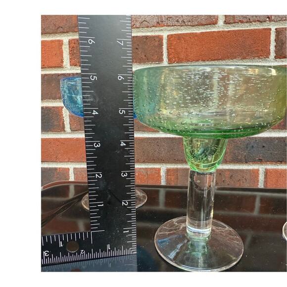 Margarita Bubble Glasses Set of 4 Various Colors - Picture 4 of 4